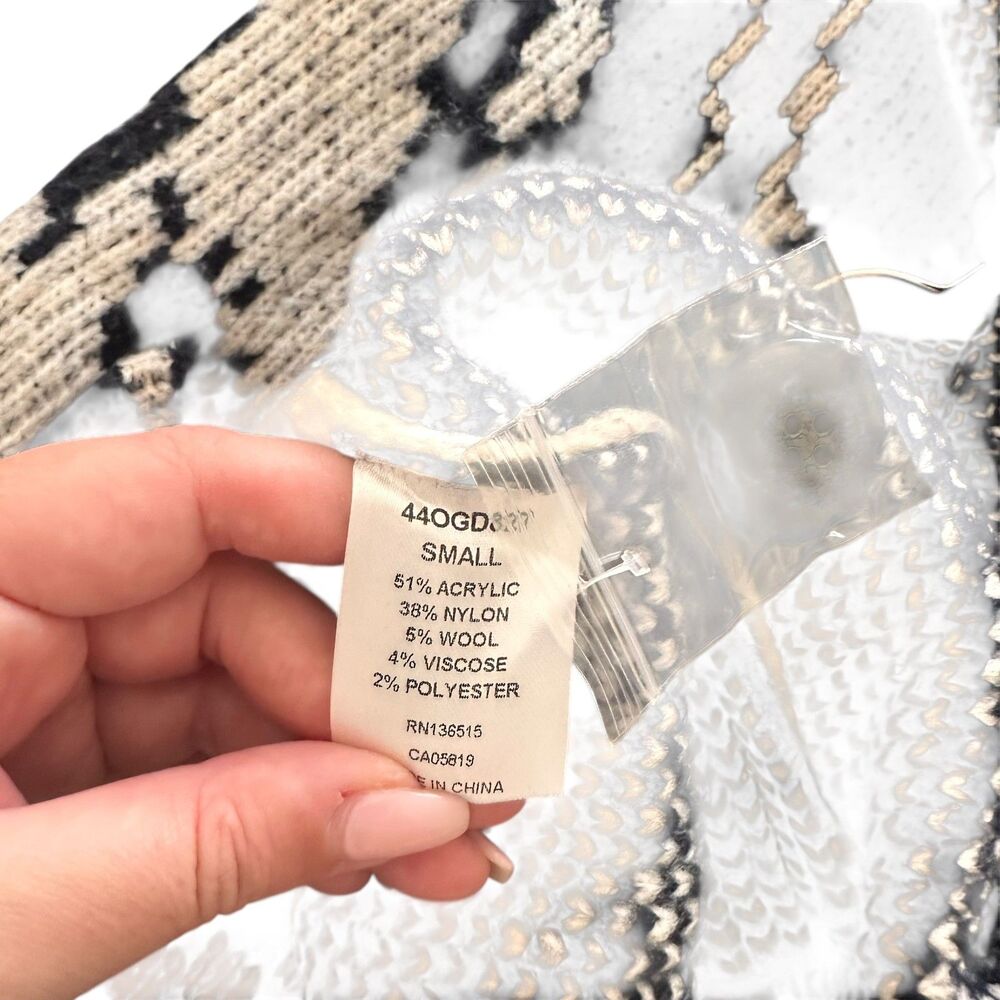 One Grey Day Patterned Wool Blend Long Cardigan N… - image 5